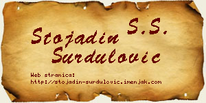 Stojadin Surdulović vizit kartica